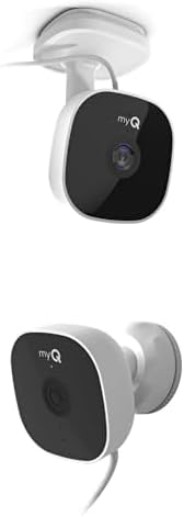 CHAMBERLAIN Bundle of myQ Smart Garage Security Camera – 1080p HD Video, Night Vision, Motion Detection, Magnetic, Wi-Fi, Two-Way Audio, Smartphone Control myQ Smart Outdoor Wired Camera