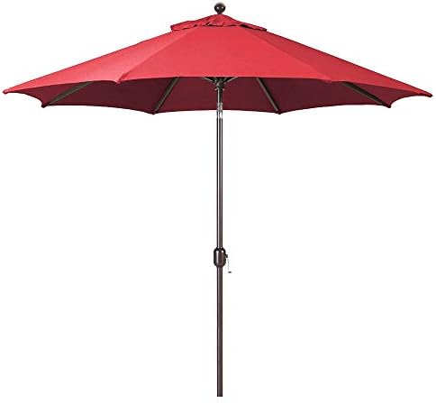 Galtech 9-Foot (Model 737) Deluxe Auto-Tilt Umbrella with Antique Bronze Frame and Sunbrella Fabric Burgundy (Includes Extended Frame Warrantee)