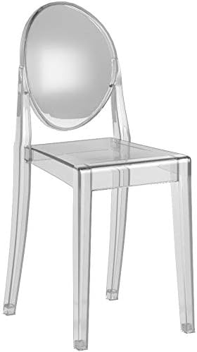 Modway Casper Modern Acrylic Stacking Two Dining Side Chairs in Clear