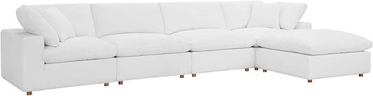 Modway Commix Down-Filled Overstuffed Upholstered 5-Piece Sectional Sofa Set
