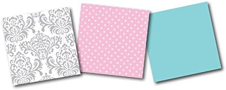 Sweet Jojo Designs Skylar Turquoise Blue, Pink Polka Dot and Gray Damask 3 Piece Girls Full/Queen Bedding Set