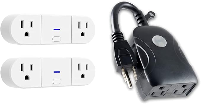 UltraPro Wi-Fi Smart Indoor Plug-ins, 2-Outlets, 2-Pack + UltraPro Wi-Fi Smart Outdoor Plug-in