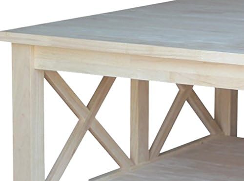 Solid Wood Hampton Square Coffee Table, Unfinished