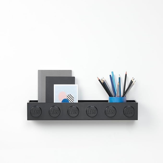 Room Copenhagen, Lego Book Rack - Decorative Floating Shelf Storage - Black (41121733)