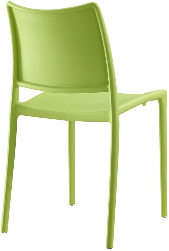 Modway Hipster Contemporary Modern Molded Plastic Stacking Two Dining Chairs in Green