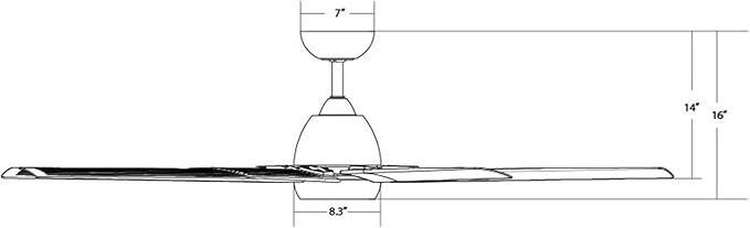 WAC Lighting F-064L-MB Mocha XL 66" Outdoor Ceiling Fan with LED Lights & Remote, Matte Black