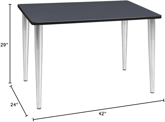 Regency Kahlo 42 x 24 in. Training Seminar Table- Grey Top, Chrome Tapered Legs