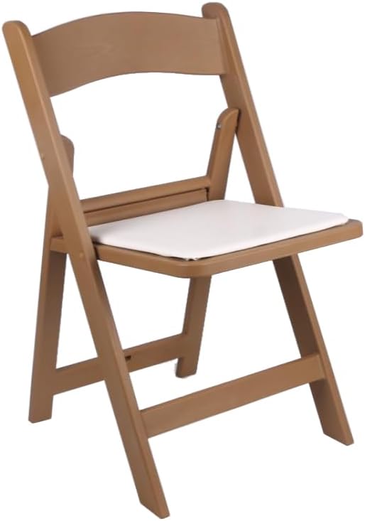 BTEXPERT Resin Folding Chair Vinyl Padded Seat Indoor Outdoor Lightweight Set for Home Event Party Picnic Kitchen Dining Church School Weddings Set of 100 Natural Chestnut