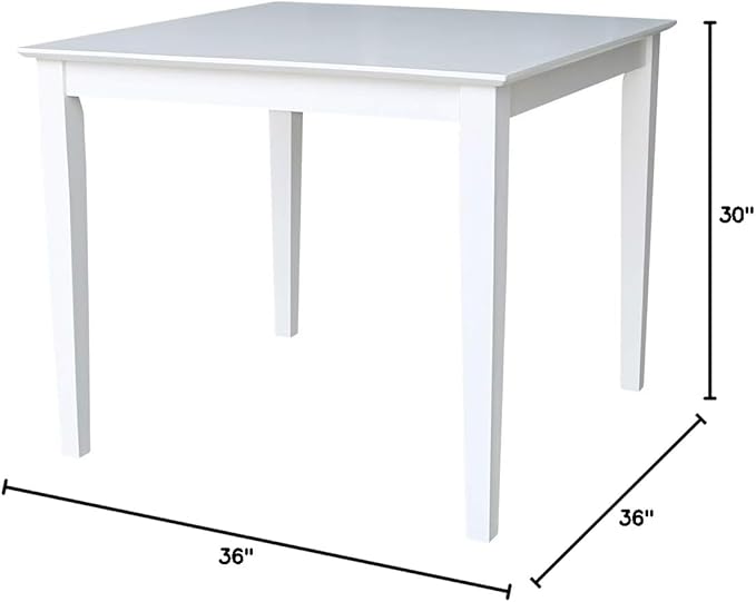 International Concepts Solid Wood Top Height Dining Table, White