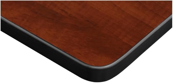 Regency Cain 84 x 24 in. Training Seminar Table – Durable T-Base Training Desk with Laminate Top, Scratch & Stain Resistant Surface, Rounded Corners (Cherry, Grey Base)