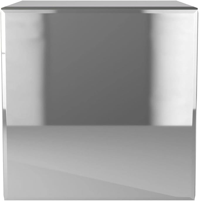 Howard Elliott Mirrored Finish Silver Cube Table Centerpiece, Showpeice Coffee Table, Home Decor Accessories Furniture for Bedroom, Livingroom, 16 x 16 x 16 Inch