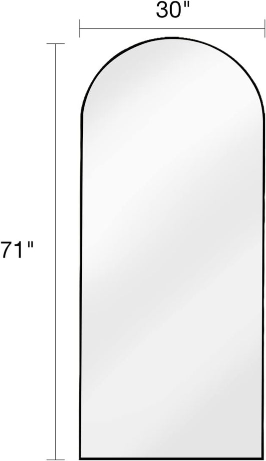Full Length Mirror with Stand, 30"x71" Floor Mirror Freestanding, Arched Wall Mirror, Oversized Mirror Full Length, Black Arch Mirror Full Length, Black