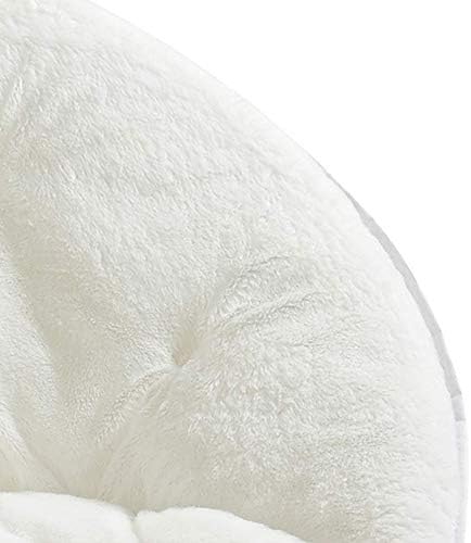 Urban Lifestyle 22" Faux Fur Saucer Accent Chair Oversized Plush Comfort Glam Modern Living Room Bedroom Lounge Soft Luxurious Statement Furniture 22" D x 32" W x 29" H, White/Gold