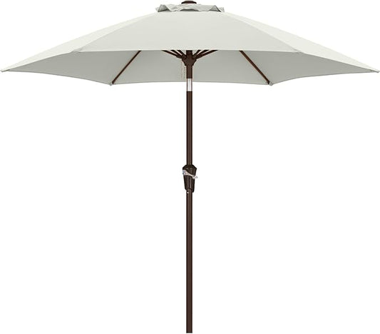 ABCCANOPY 7.5FT Outdoor Patio Umbrella, UV Protection Table Umbrella w/Crank for Easy Set Up, Suitable for Garden, Lawn, Deck & Backyard (Light Beige)