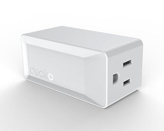 Deako Smart Plug, Compatible with Alexa, Google Assistant, Samsung SmartThings, Remote App Control, 15A/120V, White