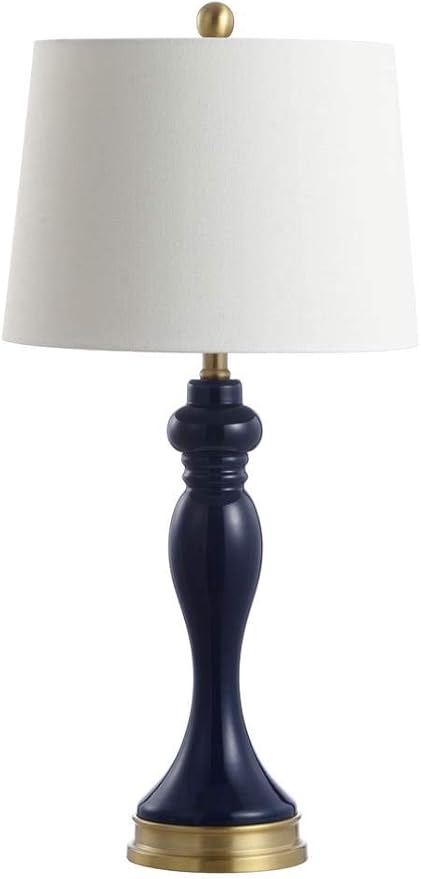 SAFAVIEH Lighting Collection Cayson Modern Contemporary Navy / Gold 29-inch Bedroom Living Room Home Office Desk Nightstand Table Lamp (LED Bulb Included)