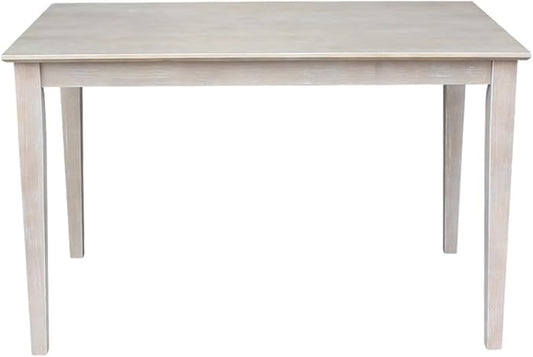 IC INTERNATIONAL CONCEPTS 30x48 Solid Wood Dining Table with 4 Emily Chairs in Washed Gray Taupe