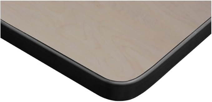 Regency Cain 84 x 24 in. Training Seminar Table – Durable T-Base Training Desk with Laminate Top, Scratch & Stain Resistant Surface, Rounded Corners (Maple, Grey Base)