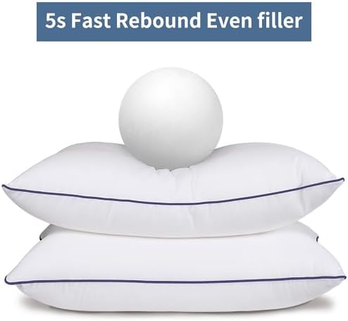 Opposy Pillows Queen Size Set of 4 - Queen Pillows 4 Pack Down Alternative Hotel Quality Bed Pillows for Sleeping Soft and Supportive Pillows for Side and Back Sleepers
