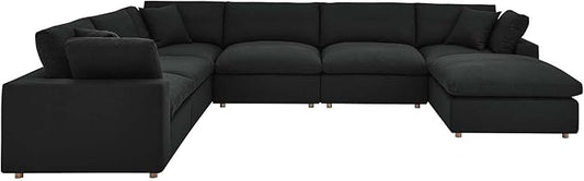 Modway Commix Down-Filled Overstuffed Upholstered 7-Piece Sectional Sofa
