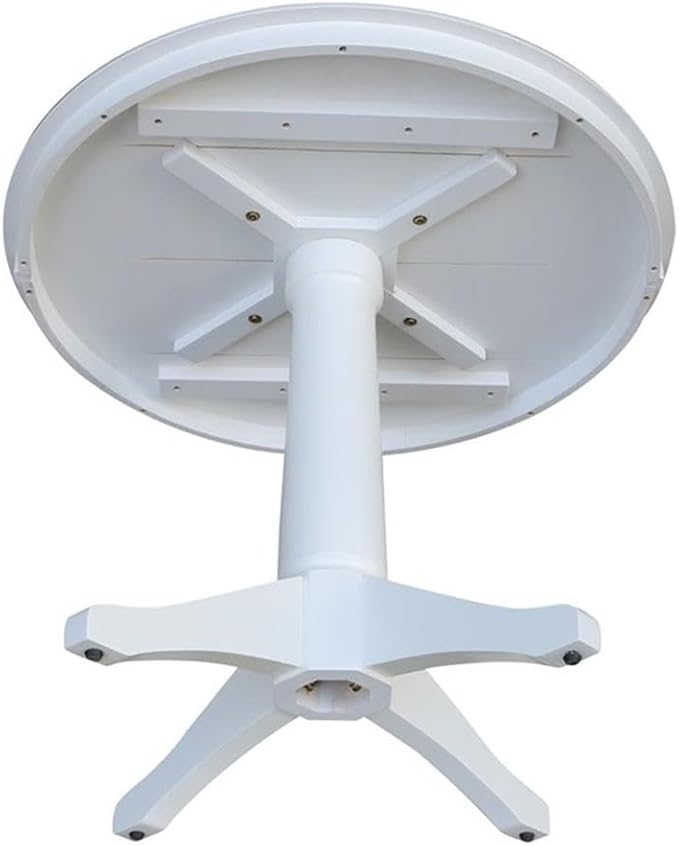International Concepts 36" Round Top Pedestal Table-28.9" H, White