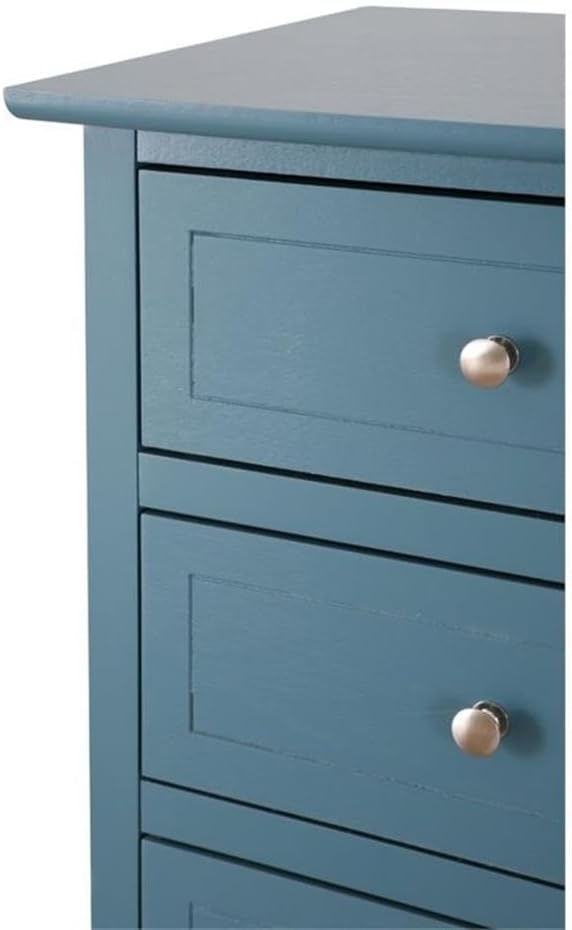 Glory Furniture Daniel 3 Drawer Nightstand in Teal