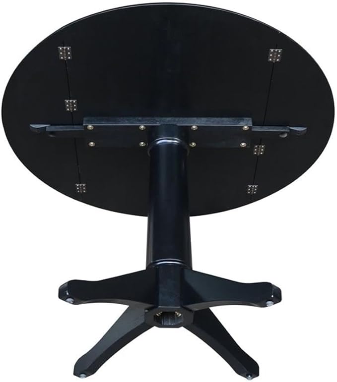 IC INTERNATIONAL CONCEPTS 42" Round Dual Drop Leaf Pedestal Table 30.3" H