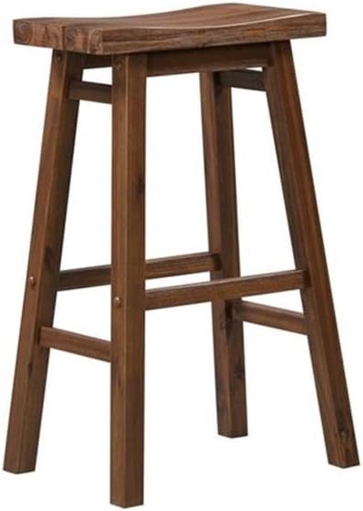 Boraam Sonoma Backless Saddle Kitchen Bar Stool - Chestnut Wire-Brush - Set of 2