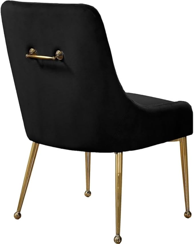 Meridian Furniture Owen 19.5" H Velvet Dining Chair in Black (Set of 2)