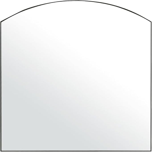 Matte Black Arched Window Mirror, 36" Metal Frame Decorative Wall Mirror, Windowpine Mirrors for Living Room, Bedroom, Entryway