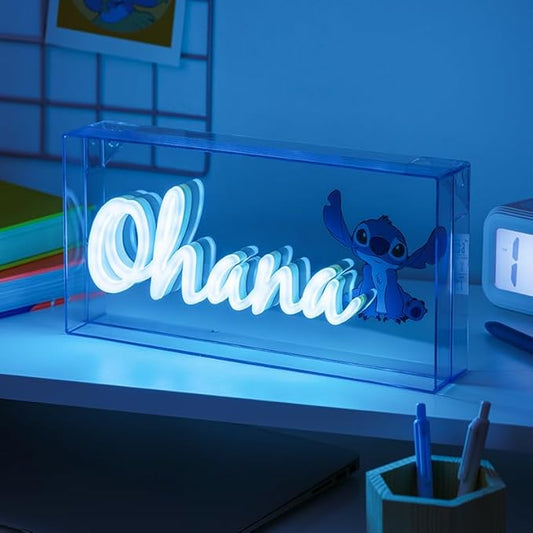 Stitch Ohana Light Officially Licensed Lilo and Stitch Lamp, Disney Collectible Gift, LED Bedside Table Bedroom Night Light Decor | Paladone