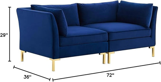 Modway Ardent Performance Velvet Loveseat, Navy