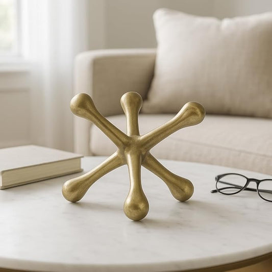Decorative Object for Home Decor – Bathroom and Office Decor Sculpture – Modern Living Room Decor Statement – Shelf Styling Piece and Coffee Table Statues – Unique Decorative Ornaments – 5" Gold