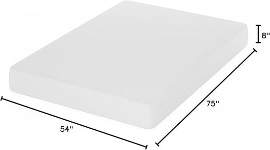 Furinno Tidur Cooling Gel Memory Foam Mattress, 8 Inch, Full, White