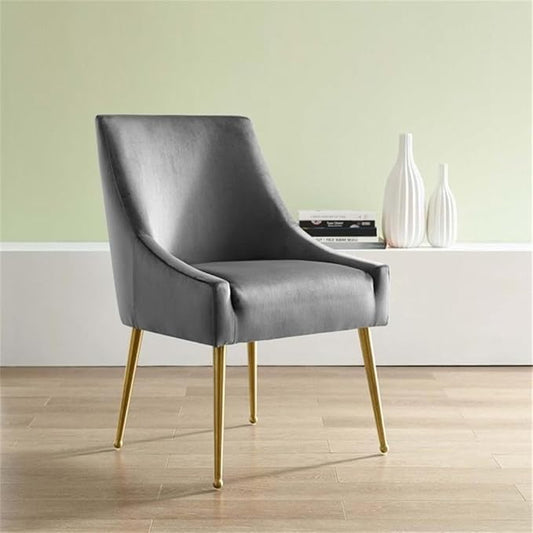 Modway Discern Upholstered Performance Velvet Dining Chair, Gray