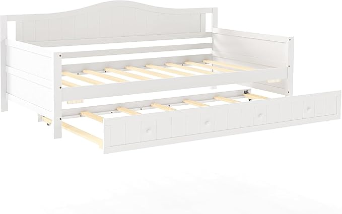 DUMOS Twin Bed Frame with Headboard, No Box Spring Needed, Linen Upholstered Platform Bed Frame with Wood Slats Support, Noise Free, Perfect for a Peaceful Night's Sleep, Twin