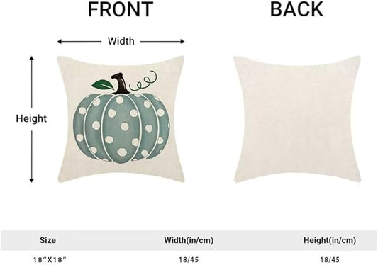 BETGINY Fall Pillow Covers 18X18 Inch Set of 2 Polka Dots Pumpkin Throw Pillow Covers Blue Fall Decor Cushion Cases Autumn Thanksgiving Decorative Outdoor Pillows for Sofa Couch Home