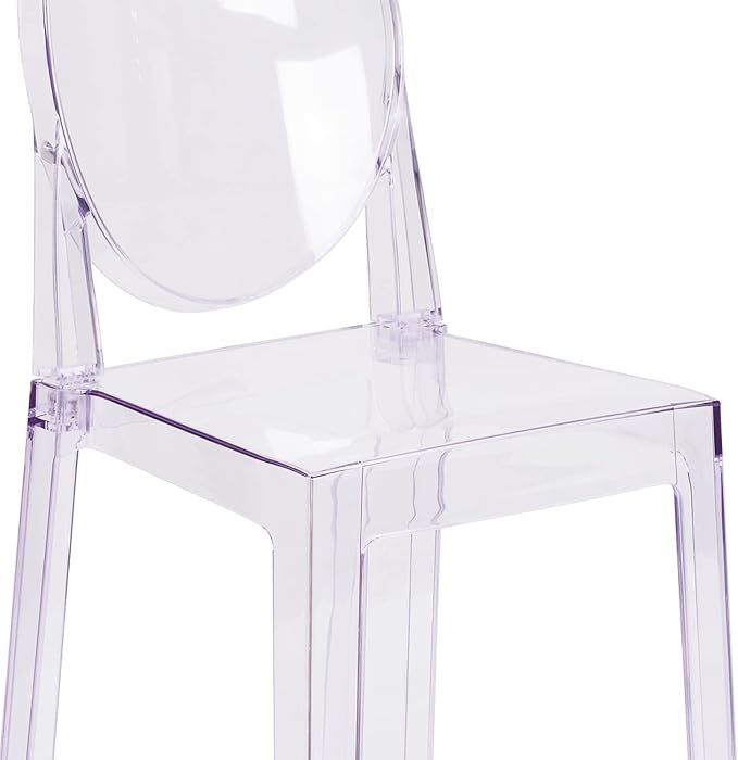 Flash Furniture Revna 4 Pack Revna Ghost Chair with Oval Back in Revna Transparent Crystal