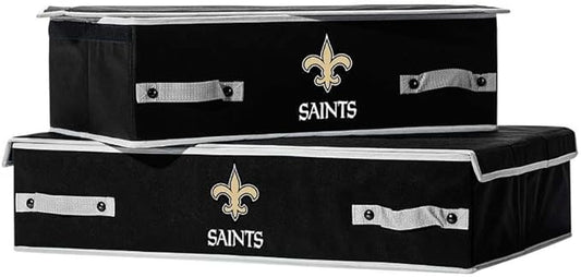 Franklin Sports NFL Under Bed Storage Bins - Folding Organizer Containers - NFL Team Office, Bedroom + Living Room Décor