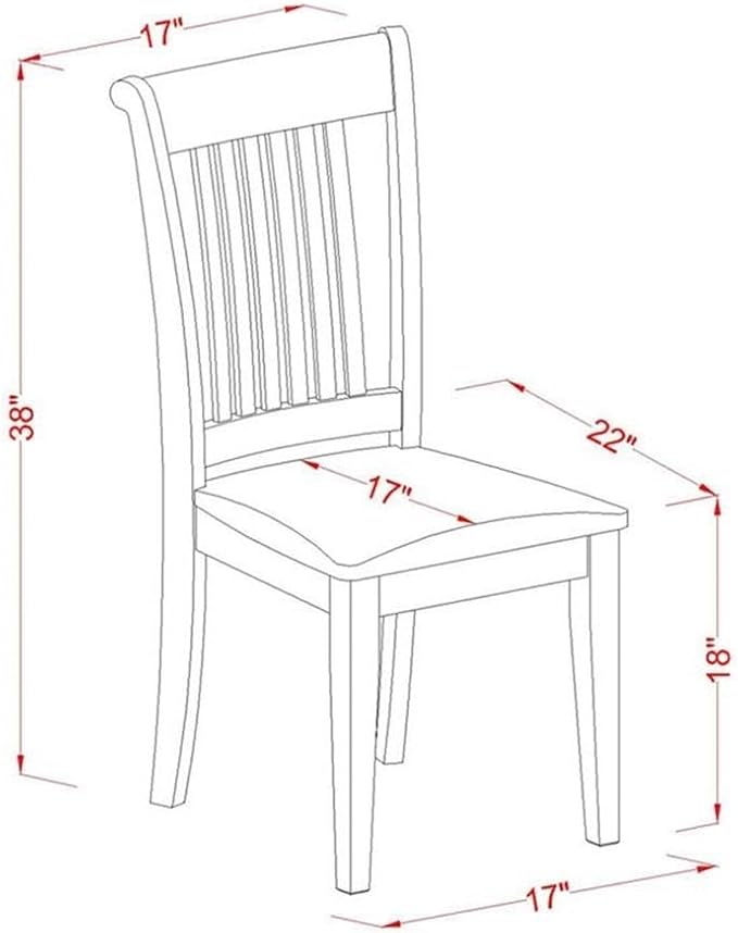 East West Furniture POC-OAK-C Portland Dining Chairs - Linen Fabric Upholstered Solid Wood Chairs, Set of 2, Oak