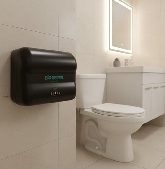 Touchless Wall-Mounted Toilet Paper Dispenser for Bath Tissue | Smart Sensor Toilet Paper Holder Compatible with Two-Ply Toilet Tissue | Home, Industrial & Commercial Restrooms