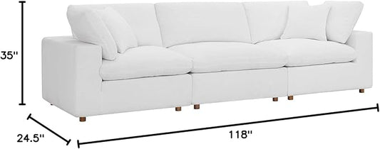 Modway Commix Down-Filled Overstuffed Upholstered 3-Seater Sofa