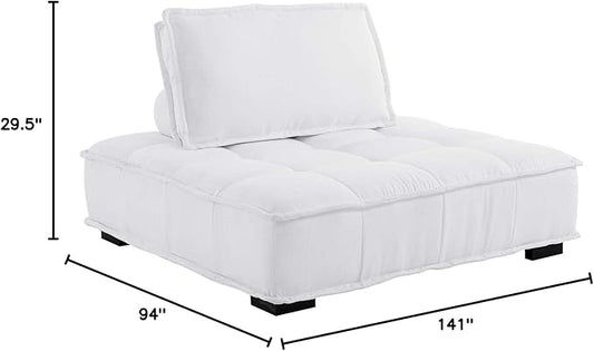 Modway Saunter, 5-Piece Sectional Sofa, White