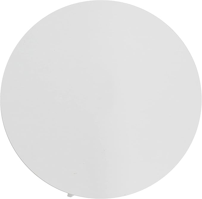 Household Essentials Jamestown Round Side End Table with Storage Shelf Scandinavian White and White Metal