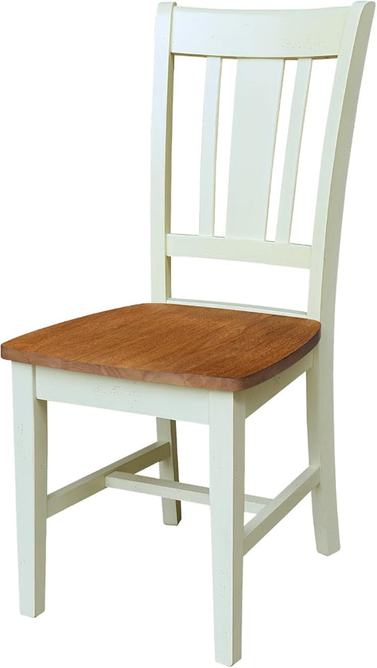 IC INTERNATIONAL CONCEPTS 36" Round Top Pedestal Dining Table with 2 San Remo Chairs - Multi-Color