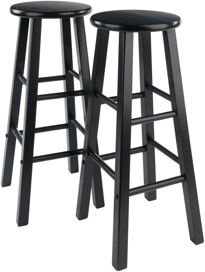 Winsome Element 2-Piece Counter Stool Set, Classic Backless Bar Chairs for Kitchen & Dining Room Seating, Timeless Essential Furniture for Home, Dorm, Apartments