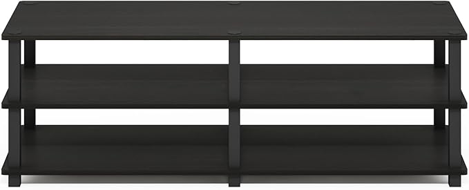 Furinno TURN-S-TUBE TV Stand, 3-Tier No Tools Entertainment Center, TV Console for TV up to 46 Inch, for Living Room, Bedroom, Espresso