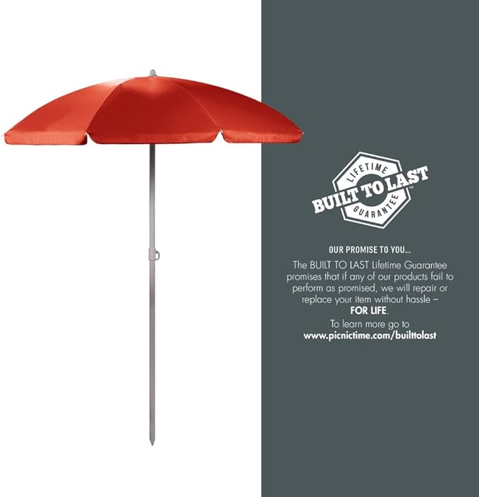 PICNIC TIME NCAA Georgia Bulldogs Outdoor Canopy Sunshade Beach Umbrella 5.5' - Small Patio Umbrella - Beach Chair Umbrella