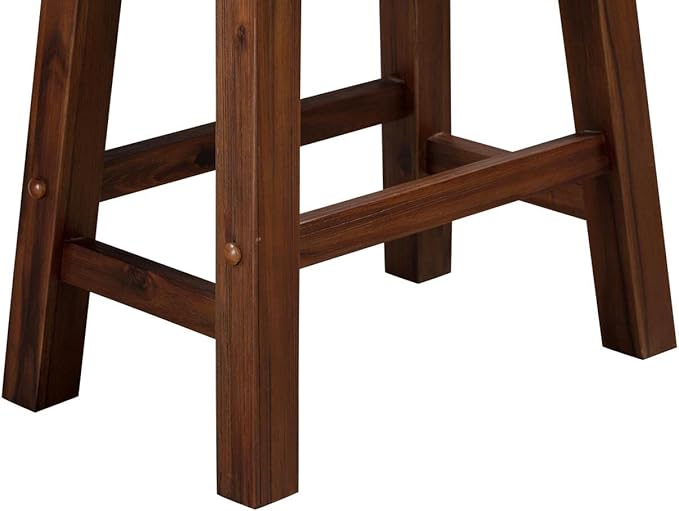 Boraam Sonoma Backless Saddle Dining Height Stool - Chestnut Wire-Brush - Set of 2
