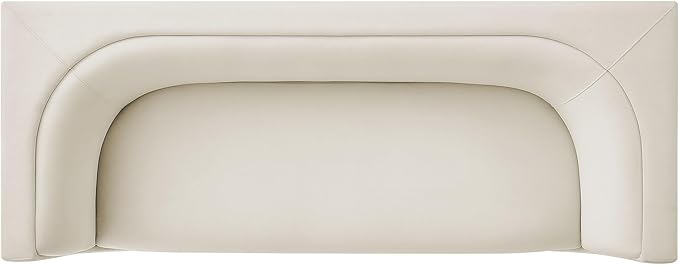 Modway Hilda 86 Inch Modern Curved Back Performance Velvet Sofa in Alabaster – Plush Upholstered 3-Seat Couch for Living Room, Apartment, Office